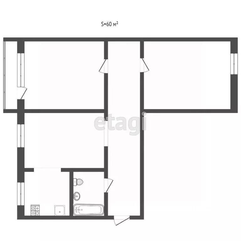 3-к кв. Мордовия, Саранск Студенческая ул., 5 (53.0 м) - Фото 2