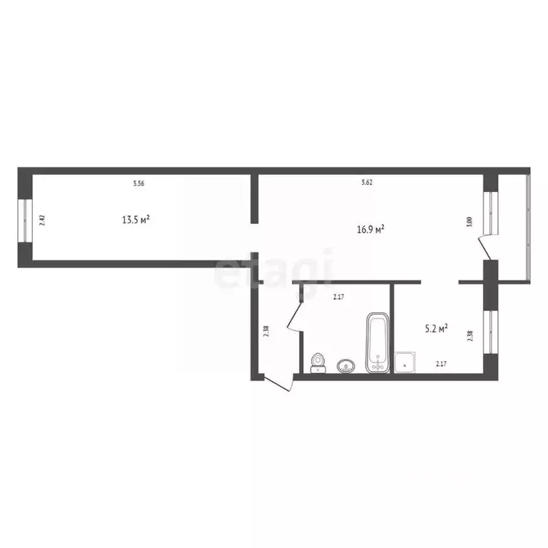 2-к кв. Красноярский край, Красноярск ул. Карла Маркса, 137 (43.4 м) - Фото 2