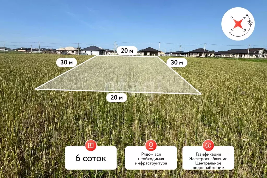 Участок в Краснодарский край, Темрюк Веселая ул. (6.0 сот.) - Фото 1