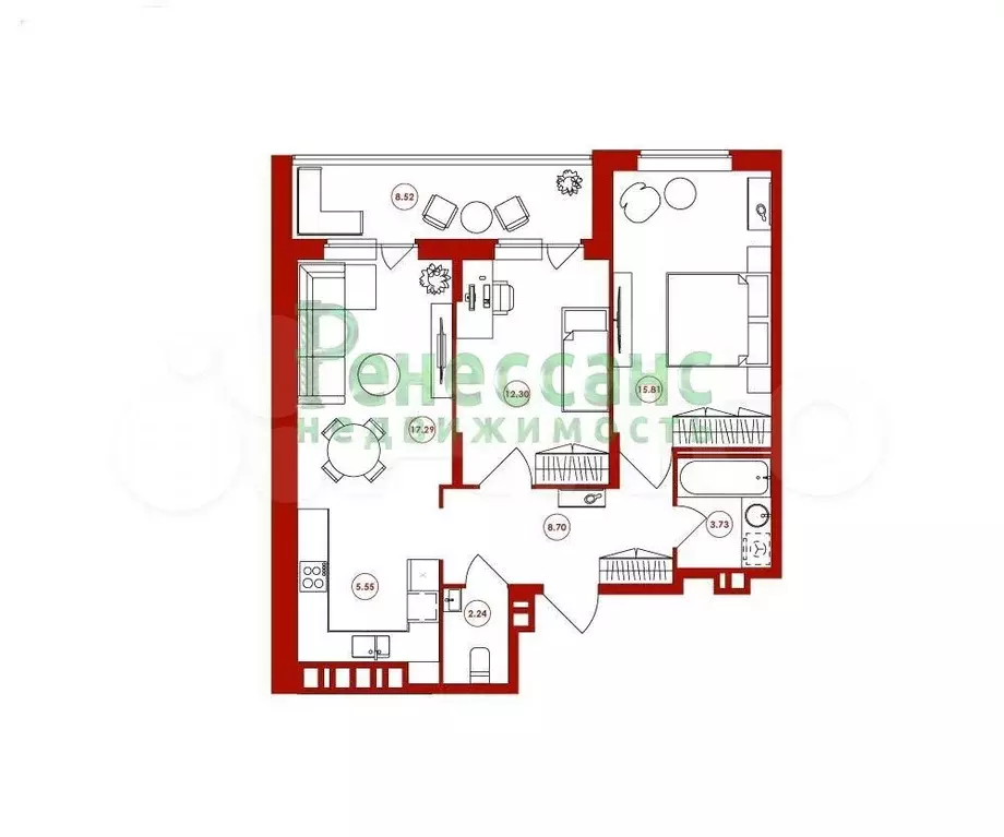 2-к. квартира, 70 м, 11/16 эт. - Фото 0