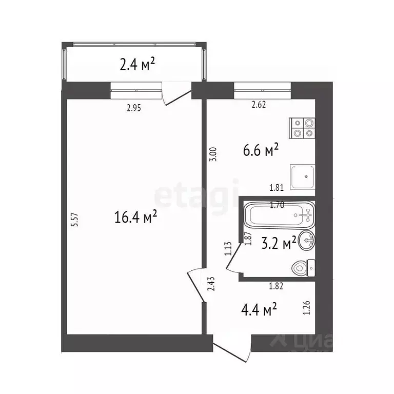 1-к кв. Самарская область, Самара ул. Санфировой, 5 (30.6 м) - Фото 1