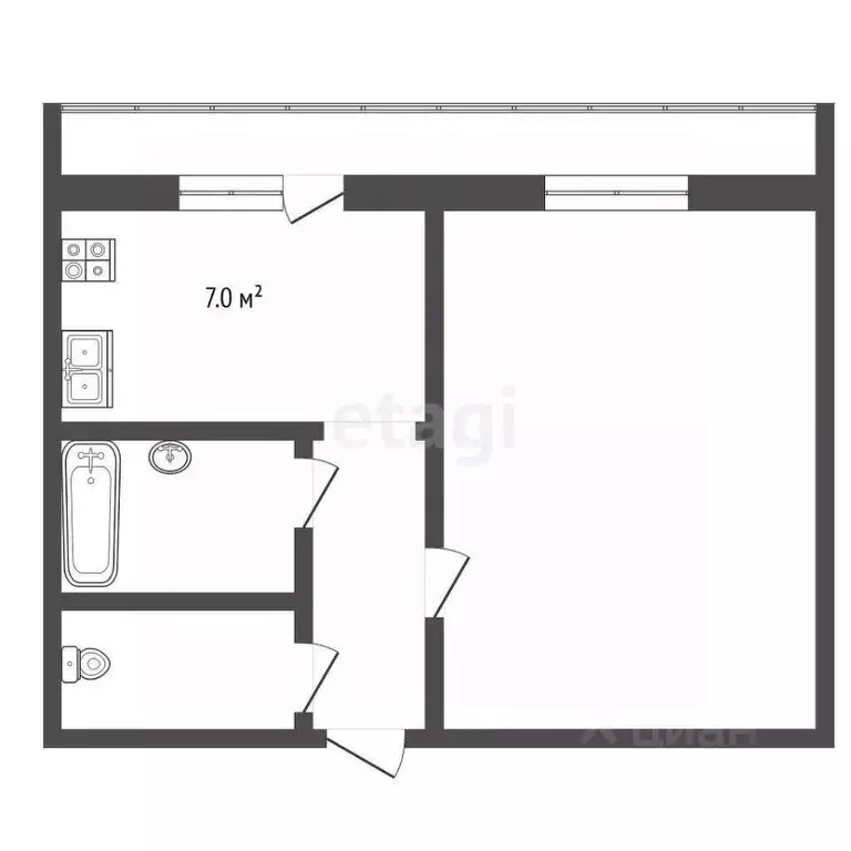 1-к кв. Нижегородская область, Выкса Южный мкр, 19 (32.0 м) - Фото 0