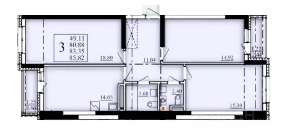 3-к кв. Башкортостан, Уфа Затон-Восточный жилрайон, Паруса жилой ... - Фото 1