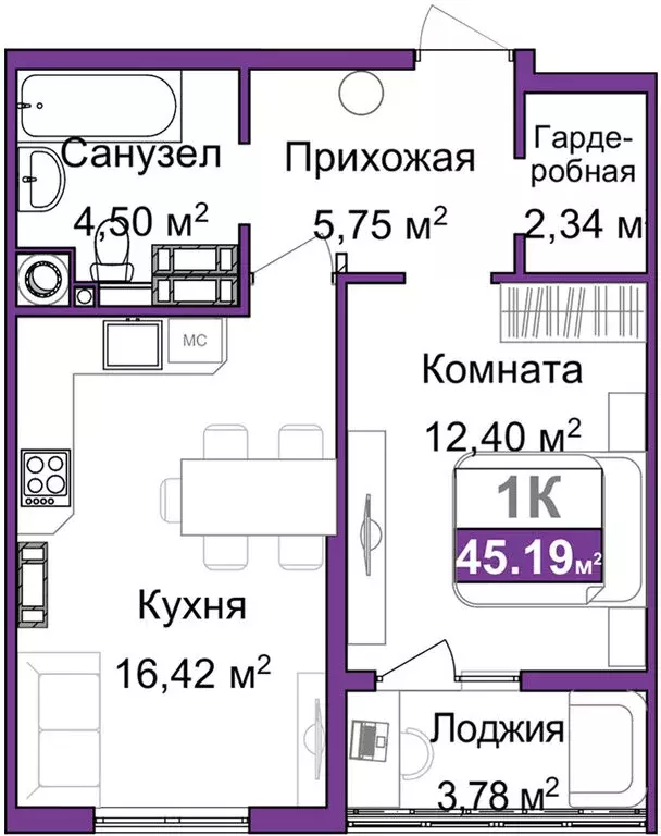 1-комнатная квартира: Симферополь, Центральный район (43.3 м) - Фото 0