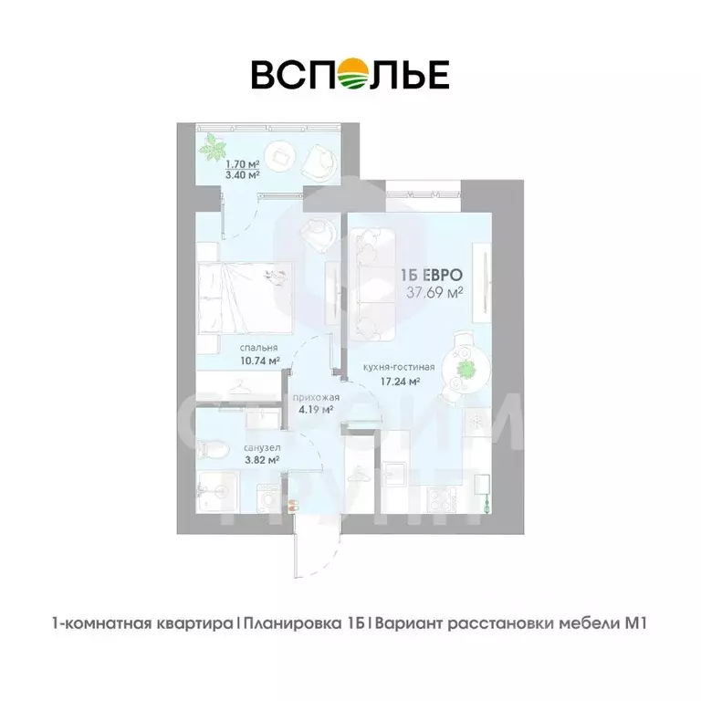 1-к кв. Владимирская область, Суздаль  (37.69 м) - Фото 1