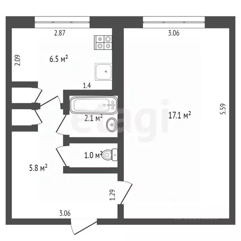 1-к кв. Мордовия, Саранск городской округ, Луховка рп ул. Октябрьская, ... - Фото 2