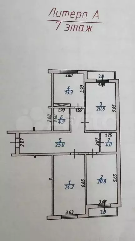 3-к. квартира, 113 м, 7/10 эт. - Фото 0