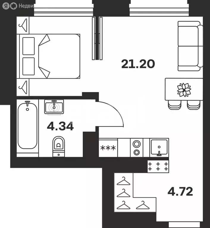 1-комнатная квартира: Тула, Самоварная улица, 16 (30.3 м) - Фото 1
