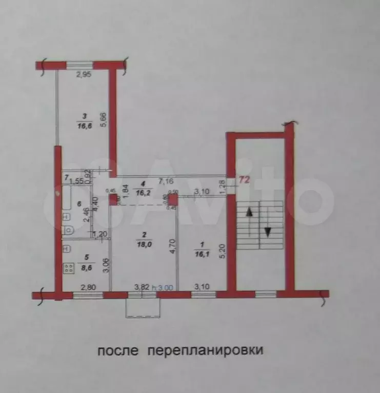 3-к. квартира, 81,5 м, 5/5 эт. - Фото 0