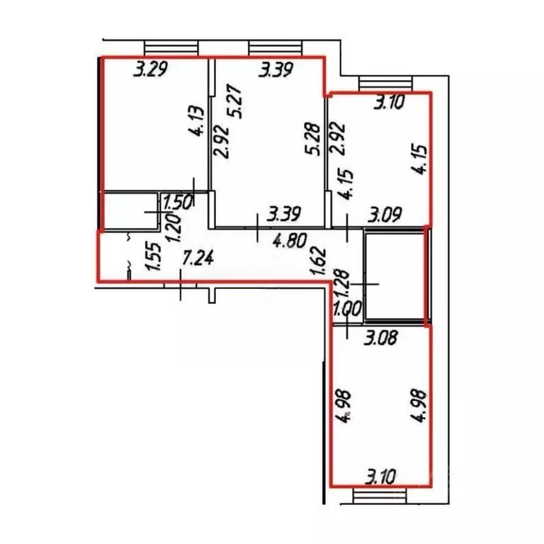 3-к кв. Ленинградская область, Мурино Всеволожский район, бул. ... - Фото 2