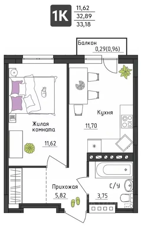 1-к кв. Пермский край, Пермь Верхне-Вишерская ул., 40 (33.18 м) - Фото 0