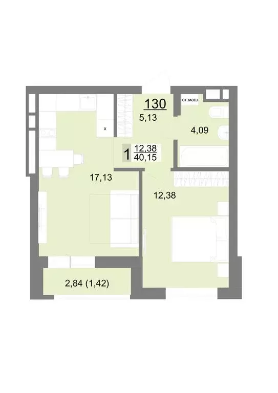 1-комнатная квартира: Екатеринбург, Тенистая улица, 8с5 (40.15 м) - Фото 0