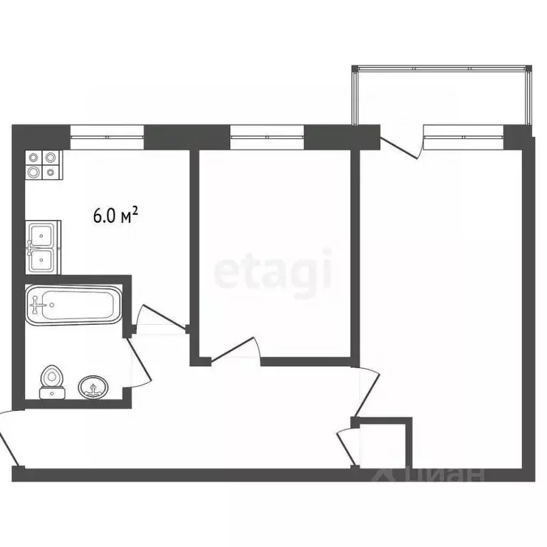 2-к кв. Вологодская область, Череповец ул. Леднева, 3 (40.4 м) - Фото 0
