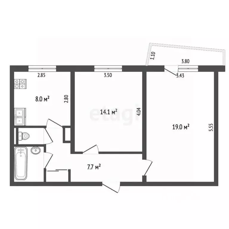 2-к кв. Ярославская область, Ярославль ул. Серго Орджоникидзе, 18 ... - Фото 2