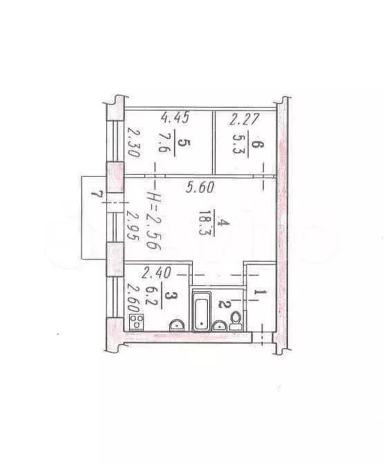 3-к. квартира, 44 м, 2/3 эт. - Фото 0