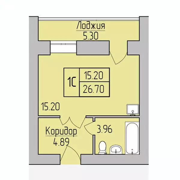 Квартира-студия: Новосибирск, улица Юности, 9 (26.7 м) - Фото 1
