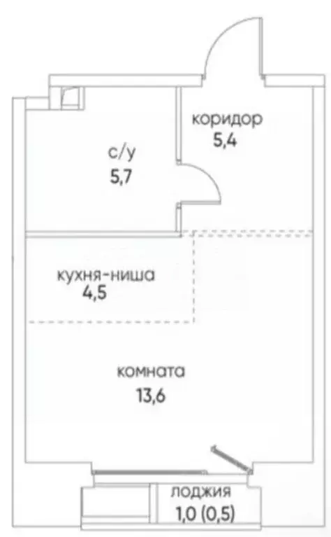 Студия Москва ул. Нижние Мневники, 12 (29.0 м) - Фото 2