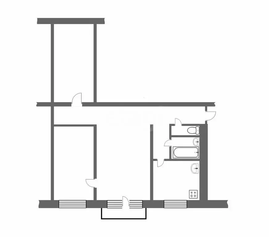 3-комнатная квартира: Тимирязевский, улица Чайковского, 5 (57.6 м) - Фото 1
