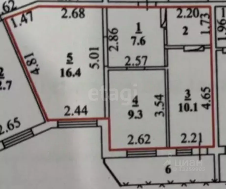 2-к кв. Липецкая область, Липецк ул. И.В. Свиридова, 24к2 (52.0 м) - Фото 1