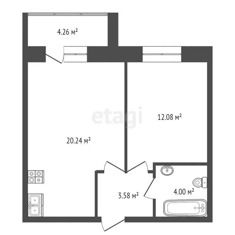 1-комнатная квартира: Аксай, улица Строителей, 10/6к2 (42 м) - Фото 0
