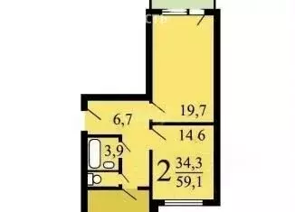 2-комнатная квартира: Москва, улица Тихомирова, 19к1 (59 м) - Фото 1