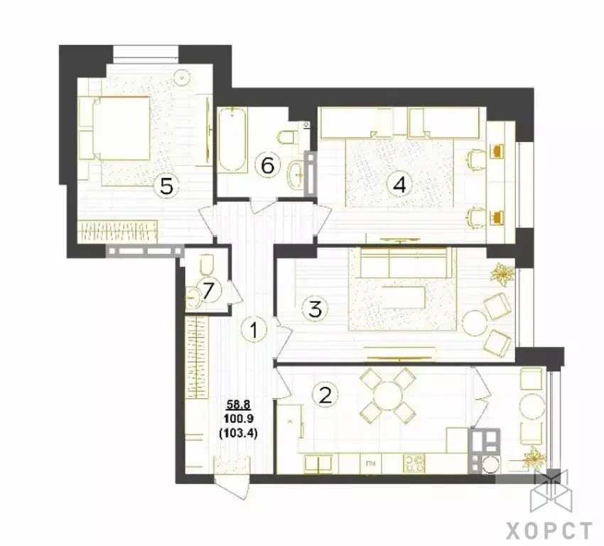 3-комнатная квартира: Ставрополь, Ленинский район, микрорайон № 2, ... - Фото 1