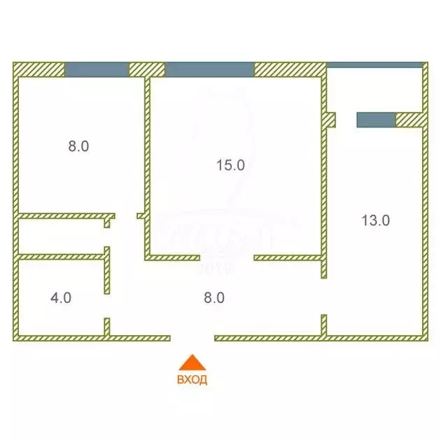 2-комнатная квартира: Тюмень, улица Спорта, 95 (46.8 м) - Фото 2