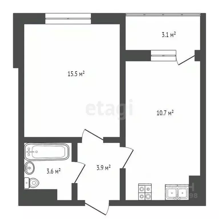 2-к кв. Карелия, Петрозаводск ул. Лермонтова, 4 (40.3 м) - Фото 1