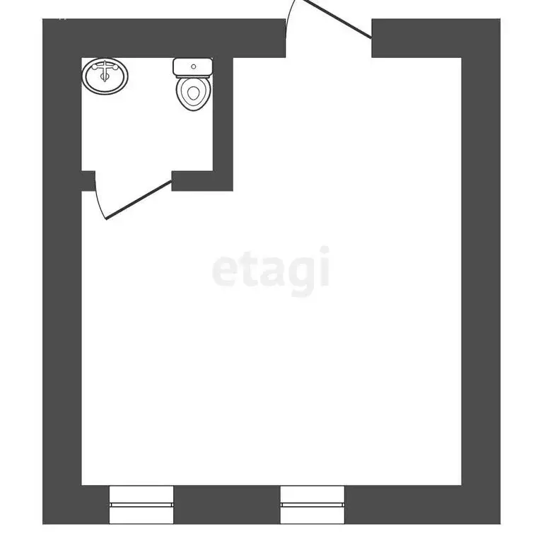 Квартира-студия: Ишим, Привокзальная площадь, 15 (17.5 м) - Фото 1