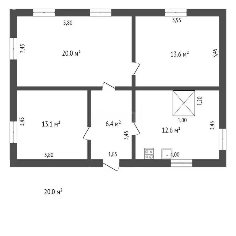 Дом в село Стрехнино, Юбилейная улица (65.7 м) - Фото 1