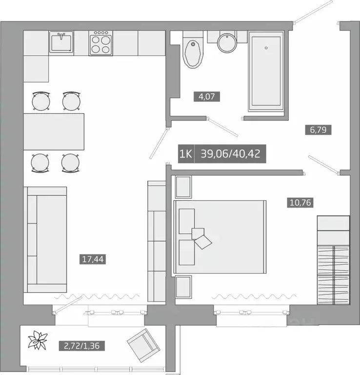 1-к кв. Приморский край, Артем  (39.2 м) - Фото 1