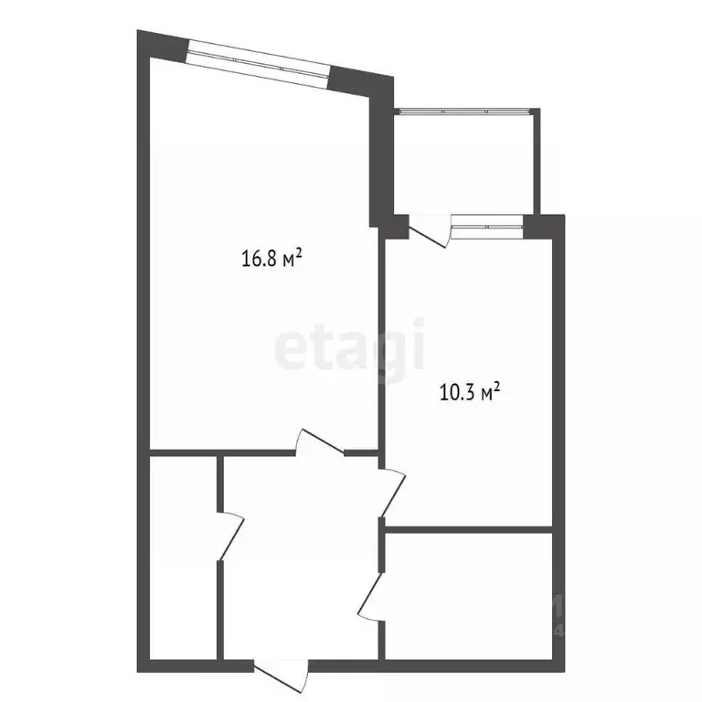 1-к кв. Калужская область, Балабаново Боровский район, Южная ул., 2Б ... - Фото 2
