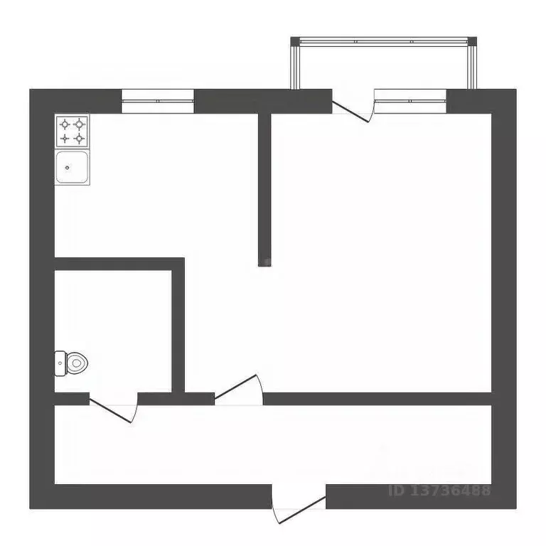 1-к кв. Амурская область, Благовещенск ул. Горького, 97/1 (32.9 м) - Фото 1