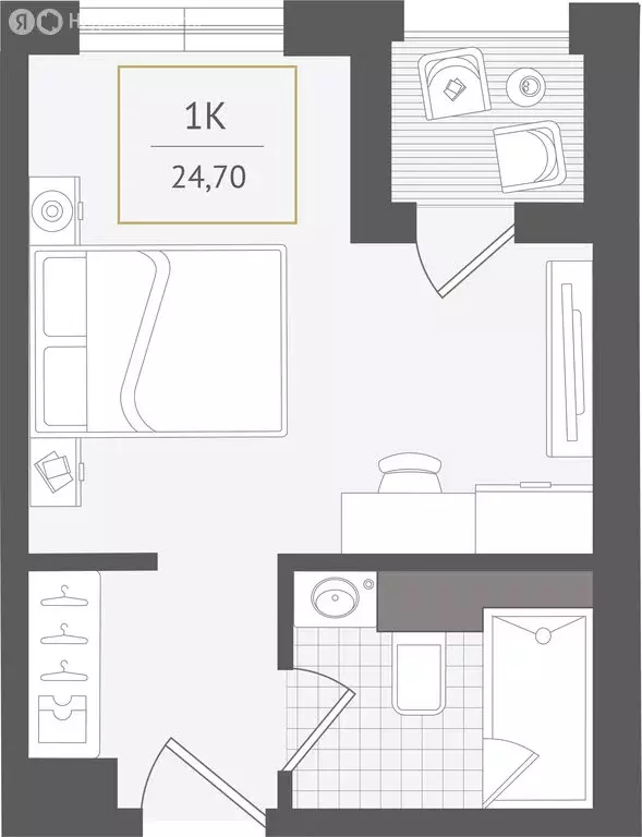 1-комнатная квартира: Сочи, улица Ленина, 280А (24.7 м) - Фото 0