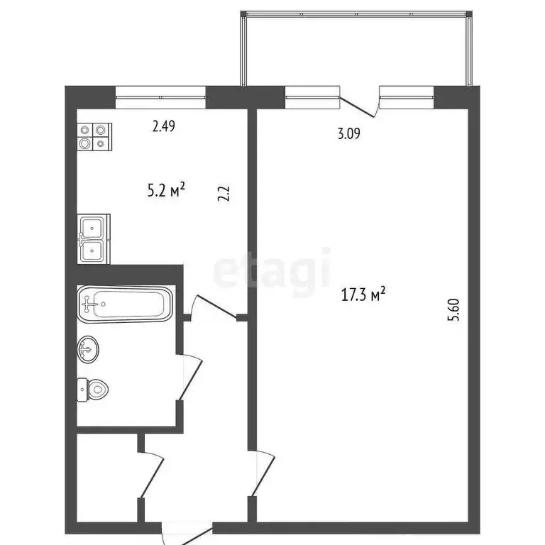 1-комнатная квартира: Тюмень, Таврическая улица, 10 (30 м) - Фото 0