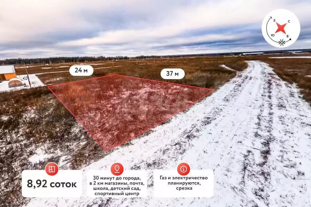 Участок 8,9 сот. (ИЖС) - Фото 0