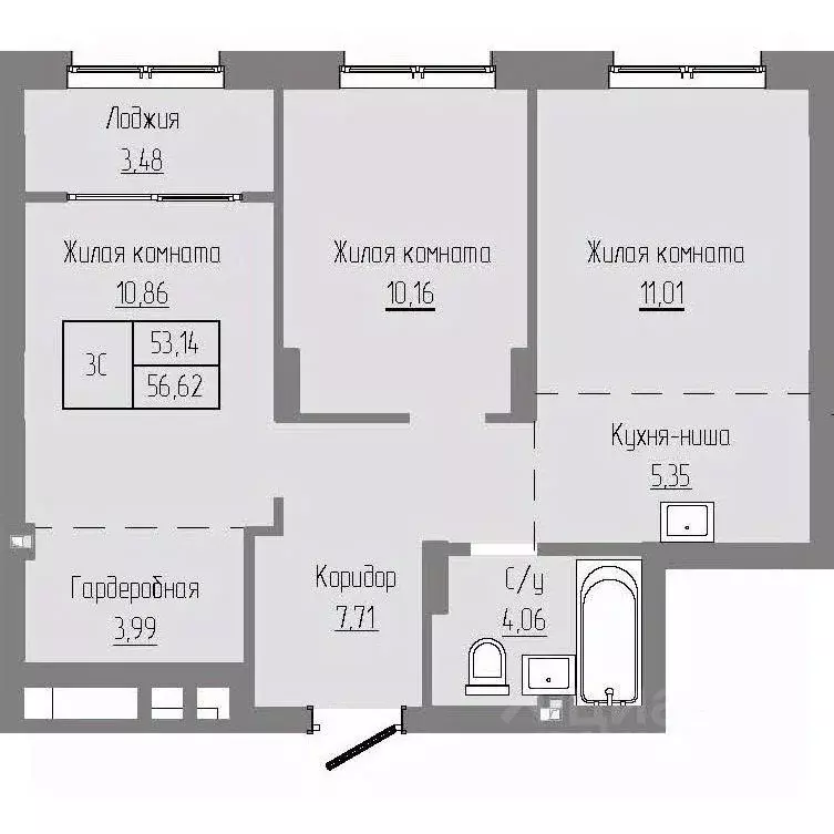 3-к кв. Новосибирская область, Новосибирский район, Краснообск рп ... - Фото 0