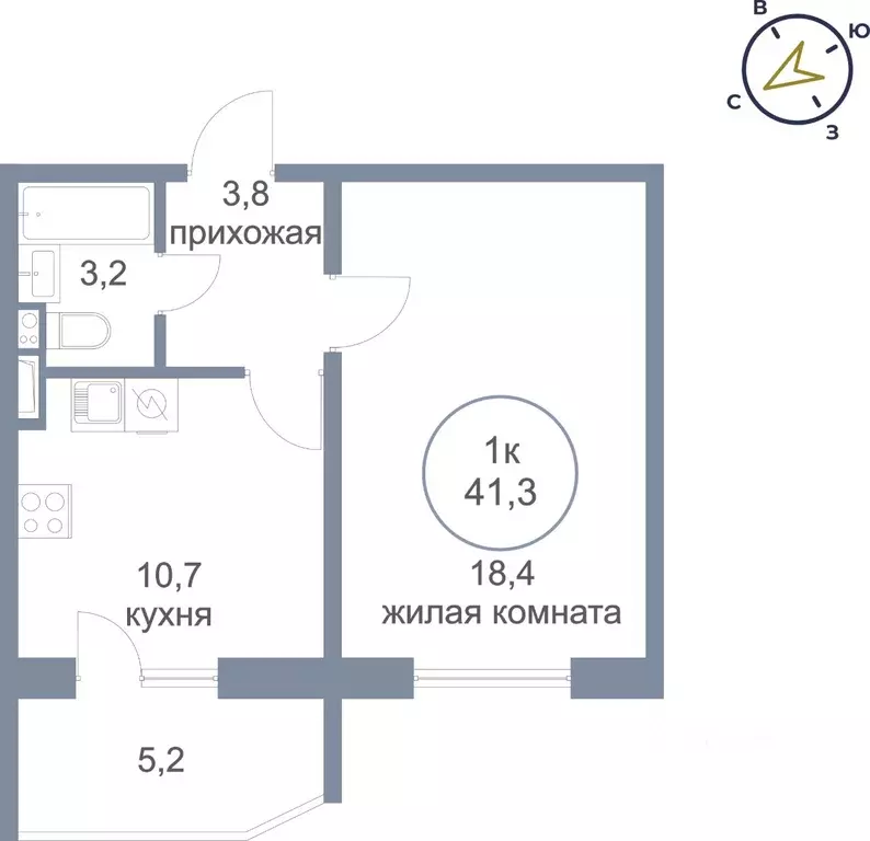 1-к кв. Ханты-Мансийский АО, Сургут тракт Югорский, 52/1 (41.3 м) - Фото 0