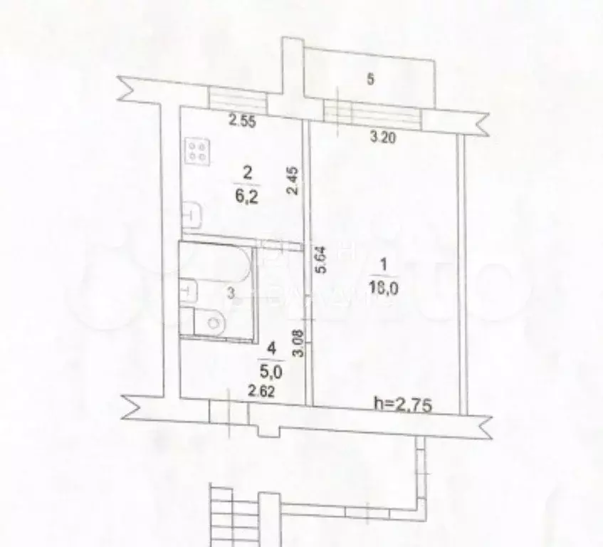 1-к. квартира, 31,7 м, 9/9 эт. - Фото 0