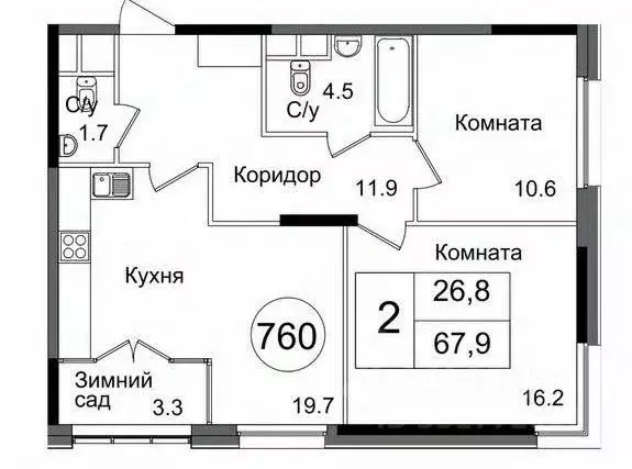 3-к кв. Москва Тагильская ул., 2к1 (68.0 м) - Фото 2