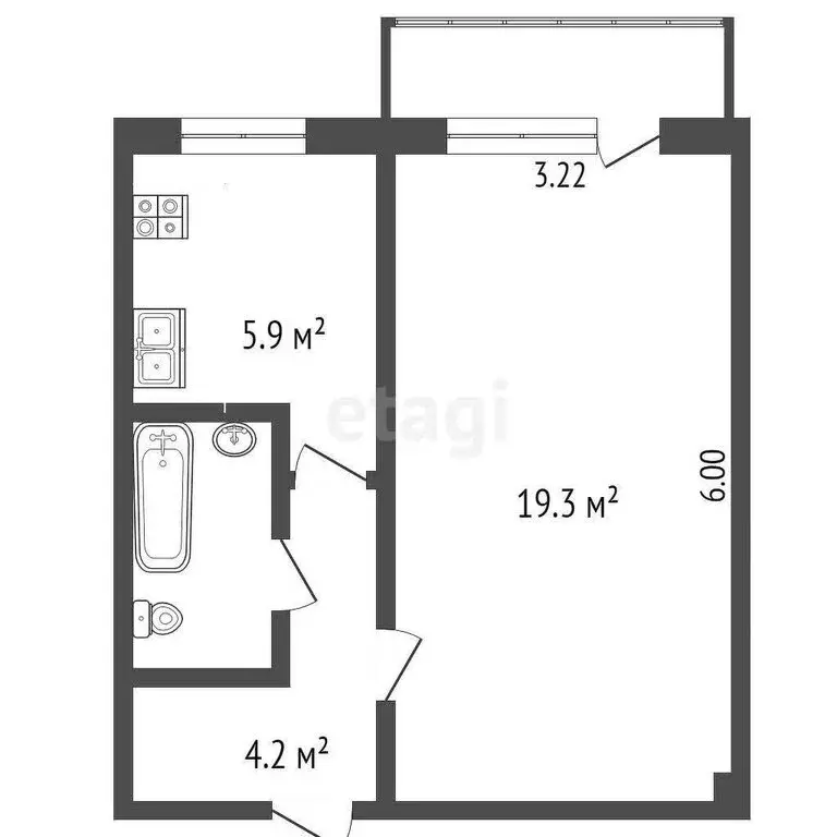 1-комнатная квартира: Вологда, улица Мира, 96 (32.5 м) - Фото 0
