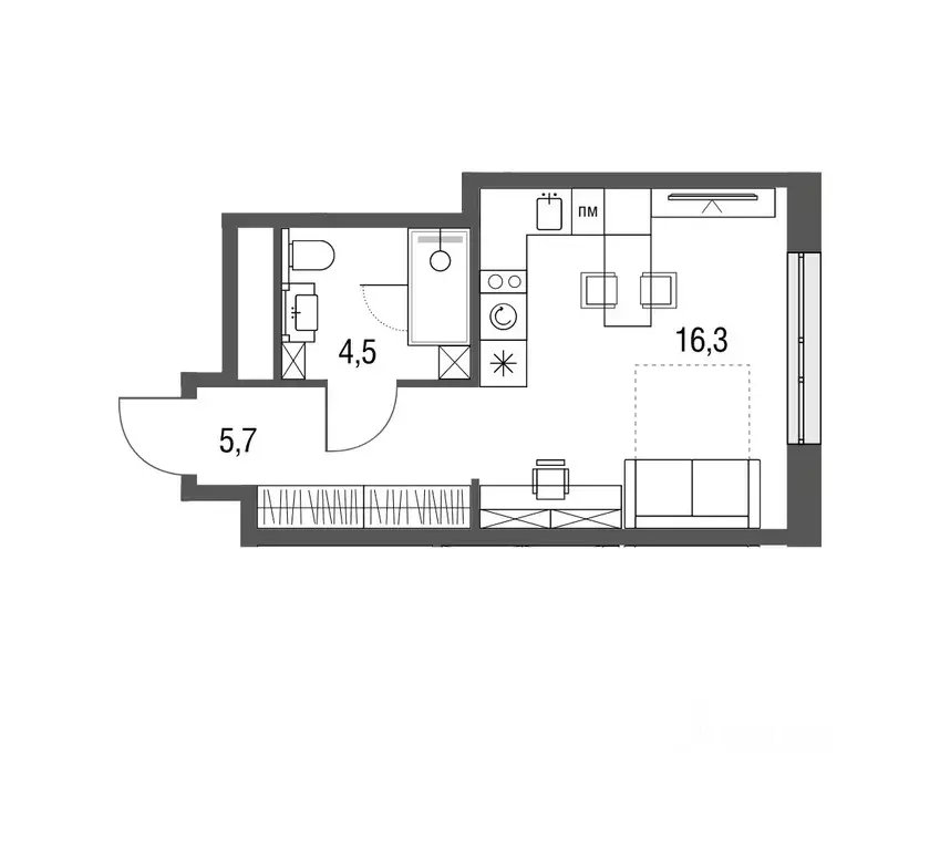 Студия Москва Тагильская ул., 2к1 (26.6 м) - Фото 0