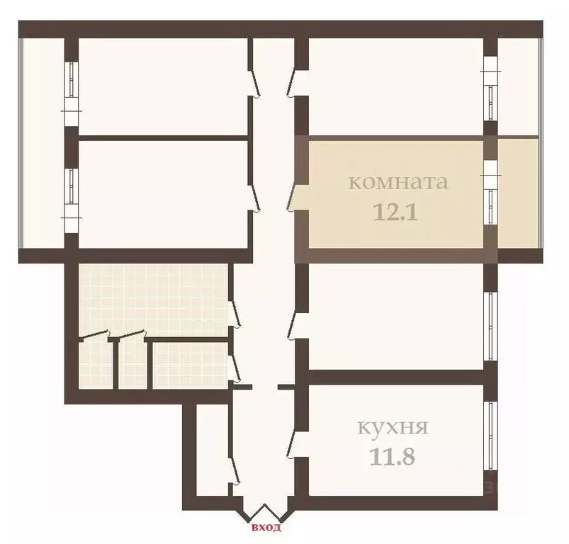 Комната Санкт-Петербург просп. Наставников, 8к1 (12.1 м) - Фото 1