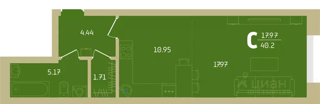3-к кв. Башкортостан, Уфа Революционная ул., 39/4 (82.32 м) - Фото 1