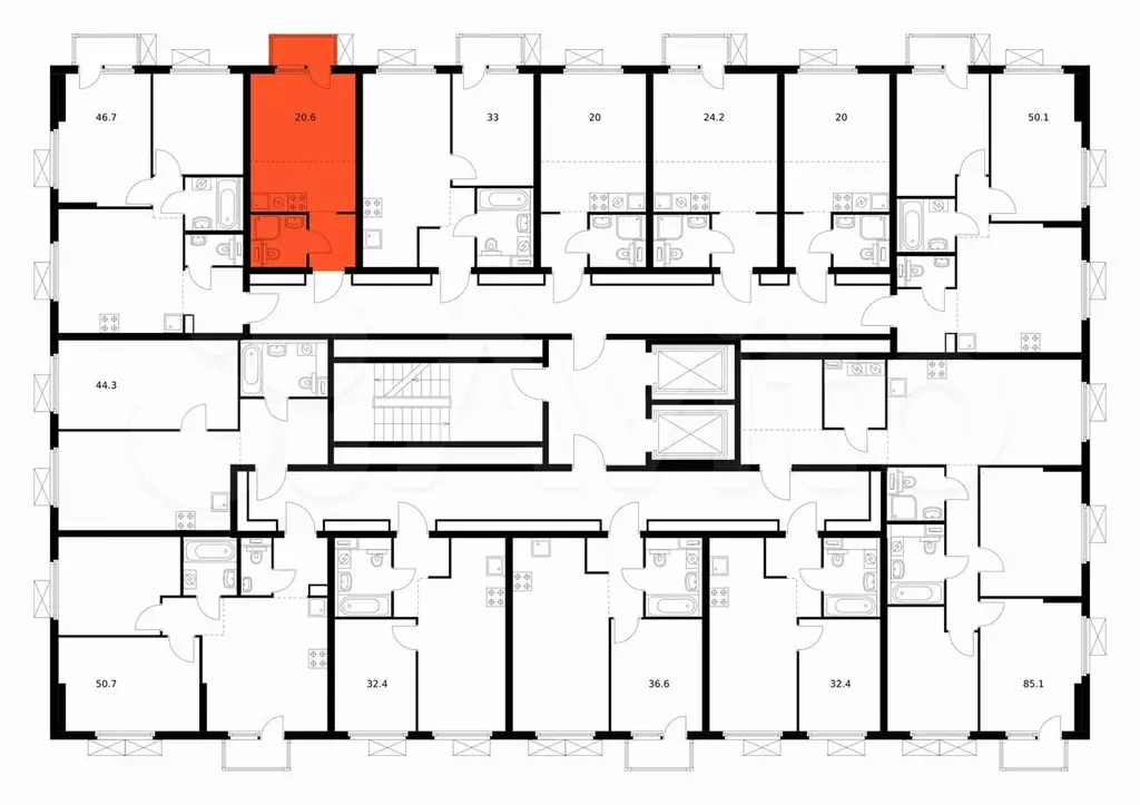 Квартира-студия, 20,6 м, 10/14 эт. - Фото 1