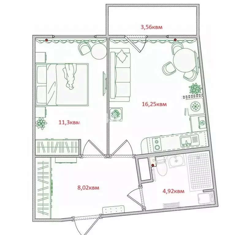 1-к кв. Санкт-Петербург Коломяжский просп., 13к3 (41.7 м) - Фото 2