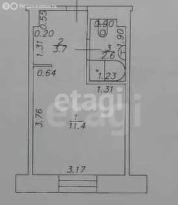 Квартира-студия: Казань, улица Димитрова, 8 (17.9 м) - Фото 1