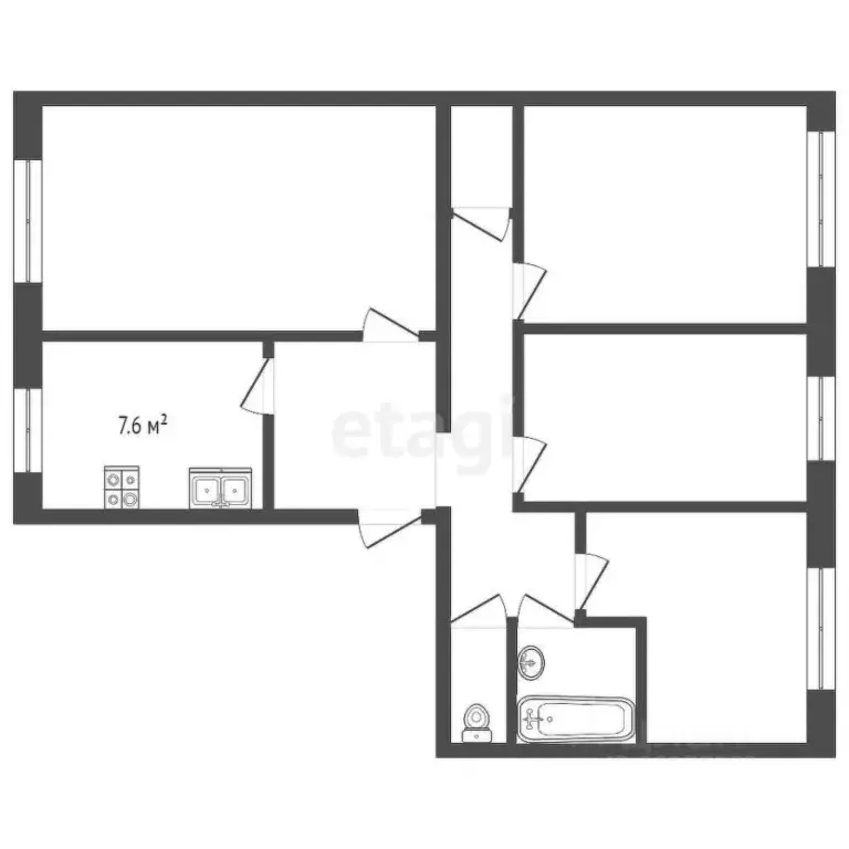 4-к кв. Ямало-Ненецкий АО, Ноябрьск ул. Изыскателей, 38 (80.1 м) - Фото 2