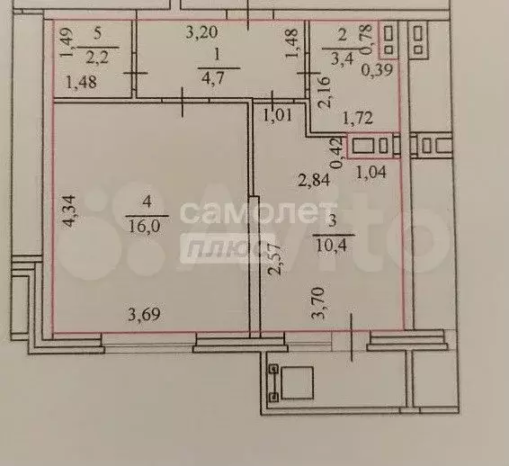 1-к. квартира, 36,7 м, 7/7 эт. - Фото 0