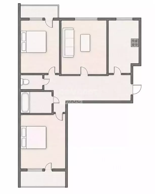 3-к кв. Калужская область, Обнинск просп. Маркса, 102 (61.0 м) - Фото 2